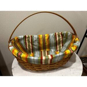 Longaberger Large‎ Crocus with Sunflower stripe liner & protector